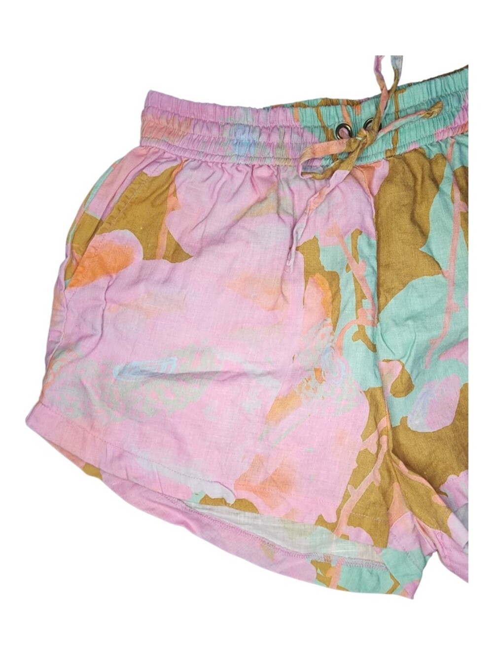 Lanhtropy Aquarela Elastic Waist Linen Shorts, Womens Large - Picture 9 of 13